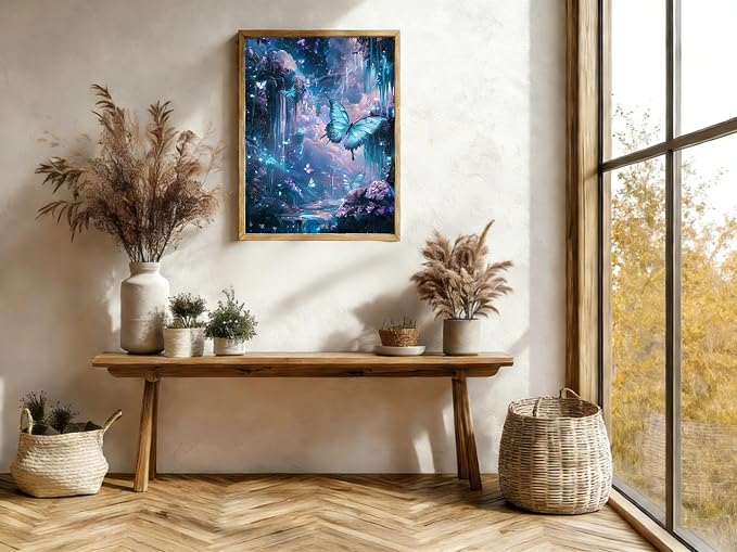 Blue Butterfly 5D Diamond Painting Kits for Adults Magical Art 12x16"