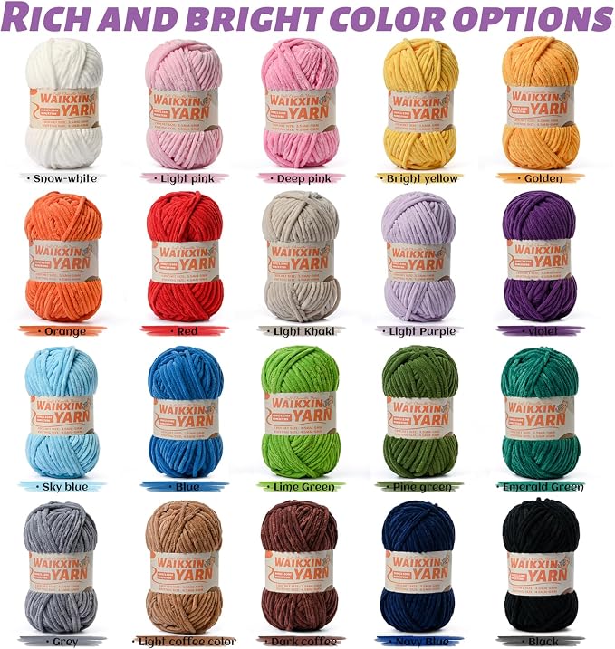 （4 Green） 4 Pack Super Soft Fuzzy Chenille Chunky Yarn for Crocheting, 400g (350yds) Velvet Fluffy Amigurumi Yarn for Hand Knitting Baby Blankets Weaving Craft