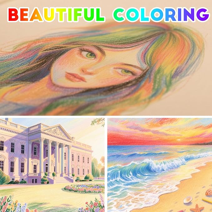 12 Rainbow Colored Pencils Set,Art Supplies & Stocking Stuffers,Teen Girl Boys Gifts Trendy Stuff,Party Favors Arts and Crafts for Kids Ages 8-12,Gifts for 5-12 Year Old Girl,Drawing & Sketch Pencil