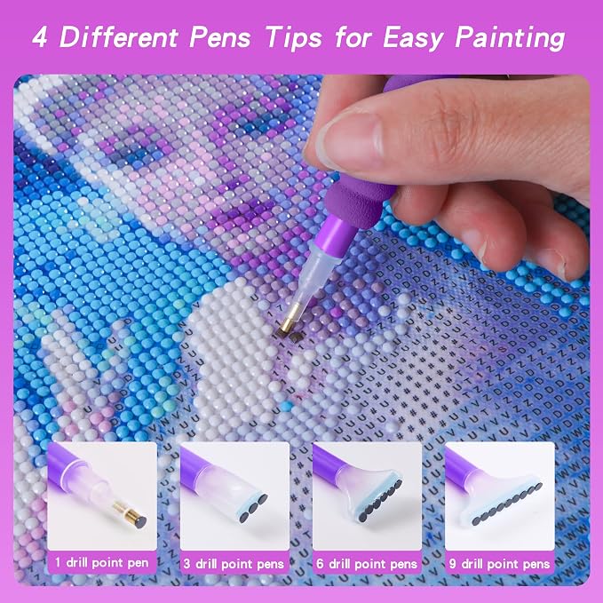 LYMUSUMI 30 Slots Diamond Art Storage Containers for Adults | Portable Bead Storage Boxes for Diamond Painting Accessories and Tools（Purple）