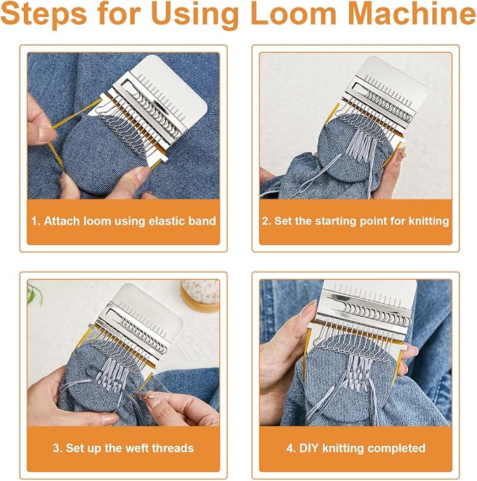 Jexine Speedweve Mini Darning Loom 14 Hooks Darning Mushroom for Socks Kit