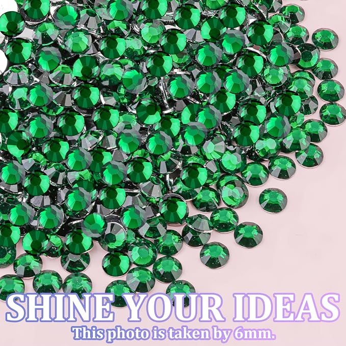 30000Pcs Resin Rhinestones for Bedazzling with Tweezers, Emerald Green Rhinestones for Crafting with 3Pcs 10ml B7000 Jewelry Glue for DIY Crafts Clothing Tumblers Shoes Fabric Nail Art