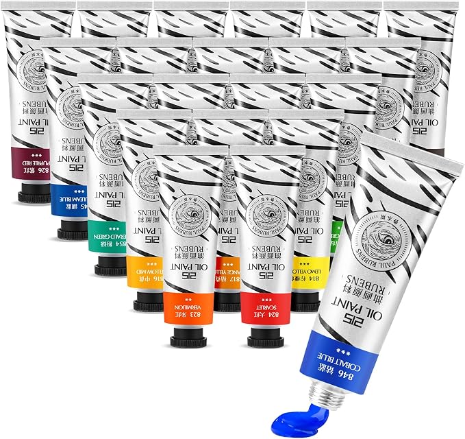 Paul Rubens Oil Paint, 20 Colors x 50ml Large Professional Tubes | High Saturation, Creamy Texture, and Consistency, Art Supplies for Artists, Students, Beginners