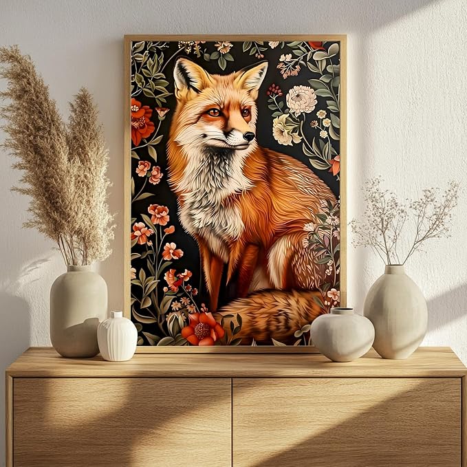 Fox Paint by Numbers Kit for Adults, 16x20 inch | DIY Painting Kits Crafts for Adults, Relieve Stress, Gift, Home Wall Decor