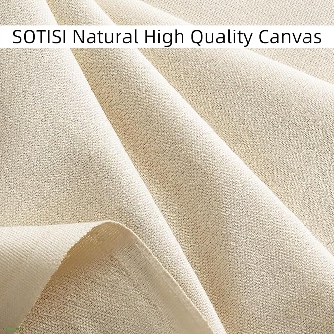 Canvas Fabric, Premium 10oz Natural Cotton Duck Canvas Fabric 62'' Wide for Arts & Crafts, Backings, Covers,2Yd (60 x 72 inchs)