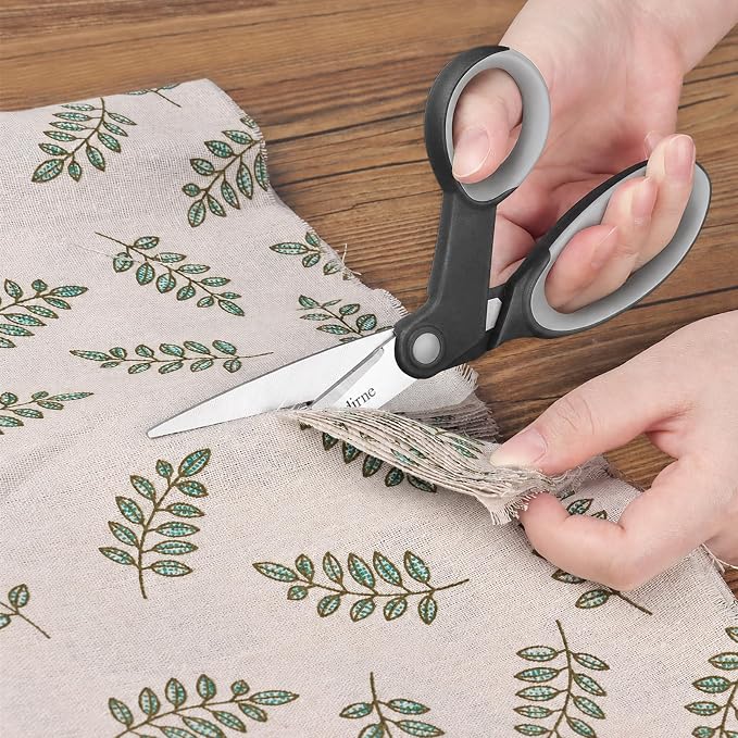Asdirne Premium Sewing Scissors Bundle, Sharp and Durable, Comfortable Handle, Contains 9”Fabric Scissors, 5”Detail Shear, 3.9”Embroidery Scissors, 4.8”Thread Snips, Black and Gray