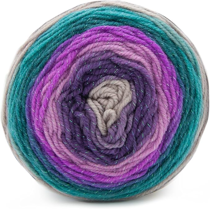 (3 Pack) Lion Brand Yarn Mandala Sparkle Yarn, Aquila