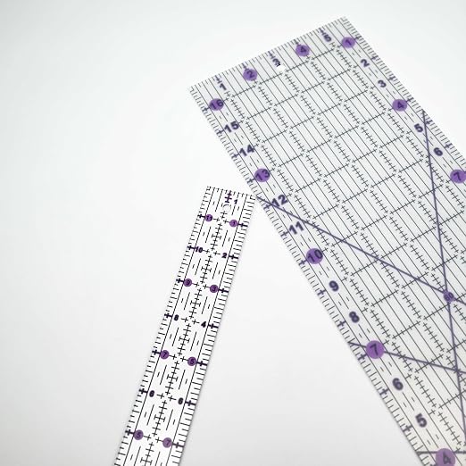 Quilting Rulers Sewing Ruler,Acrylic Quilting Ruler Templates,Precision Cutting Tools for Patchwork Fabric,Sewing Supplies Purple(6"X17",3"X16",1.5"X12",1"X11")