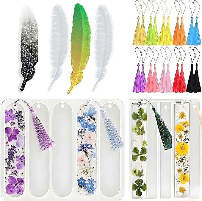 Resin Bookmark Mold,13-Cavity Different Shape Bookmark Resin Mold