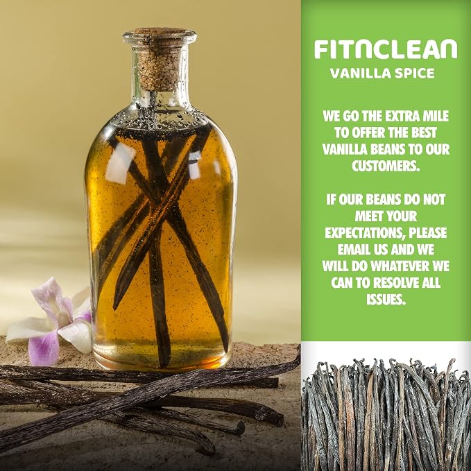 26 Organic Madagascar Vanilla Beans Extract Exclusive Grade B| 4.5" - 5.5" by FITNCLEAN VANILLA| Certified USDA Organic. Bulk Dry Whole Bourbon NON-GMO Pods (Pack of 2)