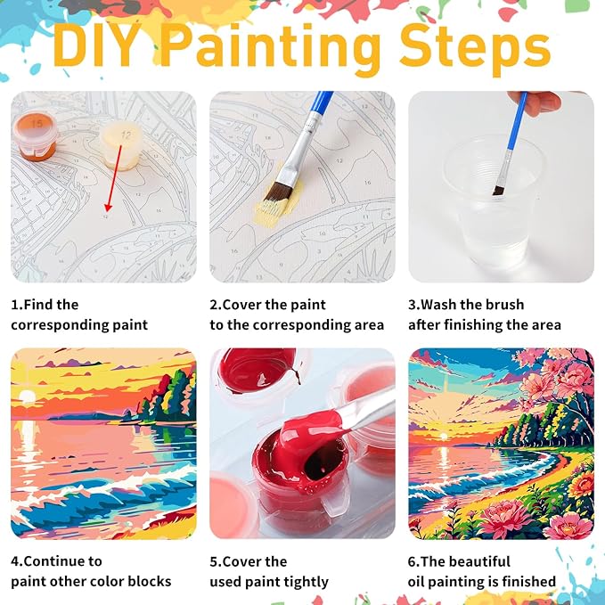 Cat Paint by Numbers Kit for Adults, 16x20 inch | DIY Painting Kits Crafts for Adults, Relieve Stress, Gift, Home Wall Decor