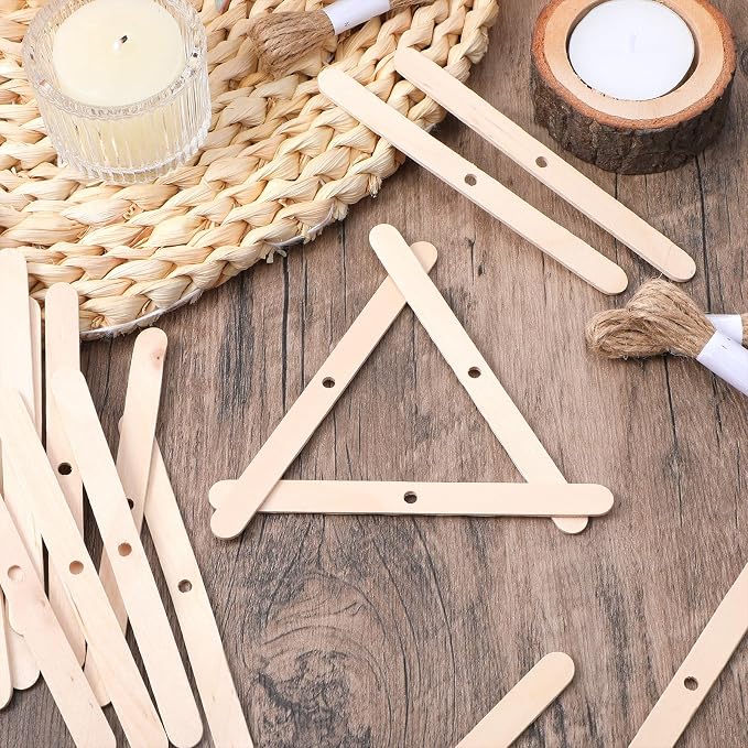 50 Pc Wooden Wick Holder,Adjustable Candle Wick Centering Tool & Stabilizer | for Candle Making Supplies, DIY Candlemaking Tools, and Accessories