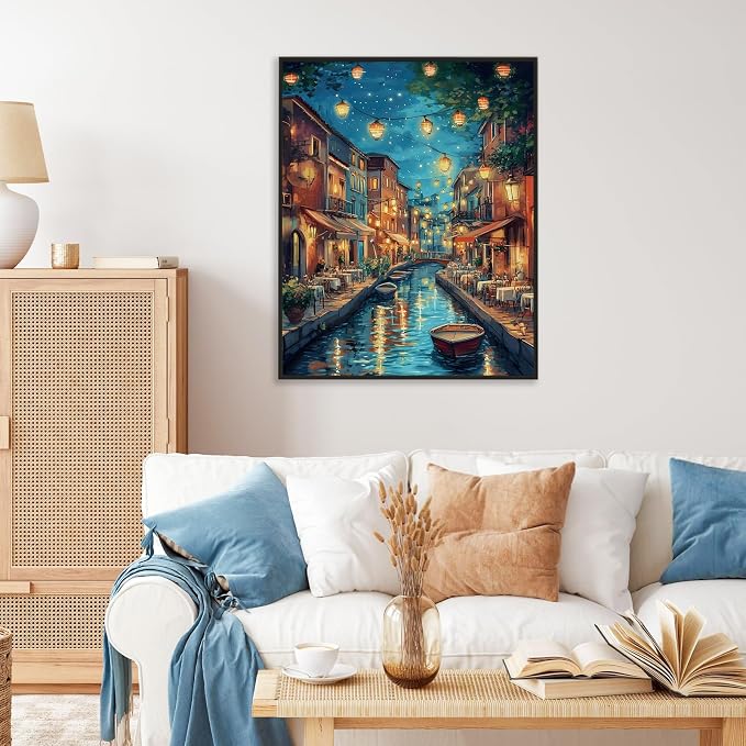 Paint by Numbers Kit for Adults, Venice Night Number Painting Canvas Kit | DIY Acrylic Painting Set for Beginners, Stress Relief Relaxing Craft, Home Wall Decor, Holiday Gift for Adults, 16x20 Inch