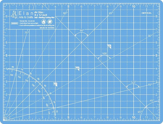 Elan Cutting Mat A4 Blue, Self Healing Cutting Mat 9x12 Inch, 5-Ply Craft Board Blue, Hobby Board for Crafts 9x12 Inch
