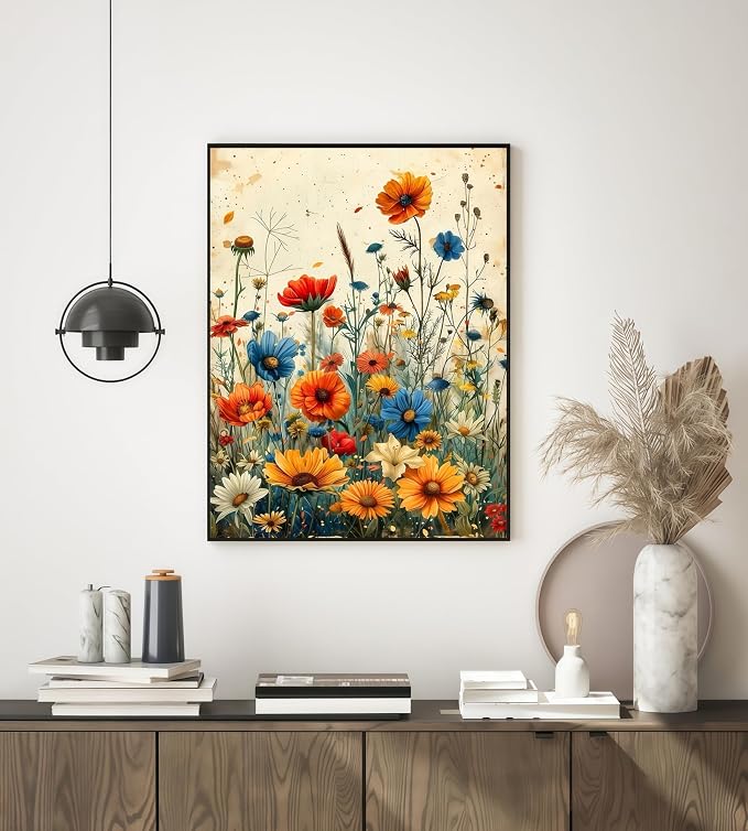 Flower Diamond Art Kits for Adults, 5D Diamond Painting for Adult Beginners | DIY Full Drill Round Gem Painting Dot Art for Adults，Home Wall Decor 11.8x15.7 Inch
