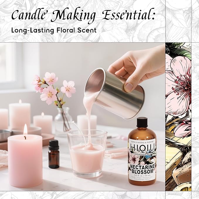 HIQILI Nectarine Blossom Fragrance Oil for Perfume, Candle & Soap Making