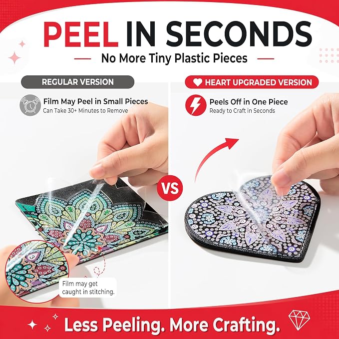 8 PC Diamond Art Painting Bookmark for Adult Craft Gem Bedazzling Kit Women | Bead Art Leather Book Mark Christmas Craft Making Kit Rhinestone Pearl Art DIY Paint by Dots Book Lover Gift Black Heart