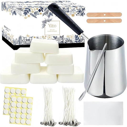 Candle Making Kit for Adults Beginners,Candle Making Supplies Include Soy Wax for Candle Making,Candle Wax Melting Pot,Candle Wicks Stickers,Magic Paper and More-DIY Candle Kit,Full Crafts for Adults