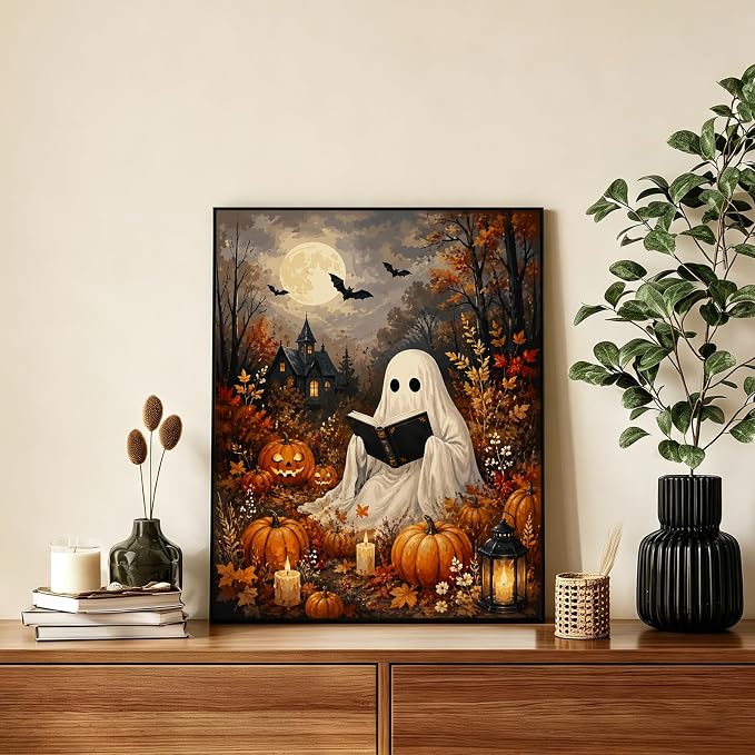 AUKELHJ Paint by Numbers Kit for Adults Beginner, Halloween, 16x20 inch | Paint by Number for Adults, Beginner Friendly, High-Definition Color Canvas, Stress Relief, Home Decor, Gifts, Unframed