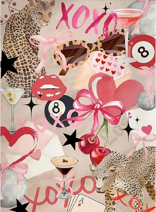 WUDWL Pink Bow Paint by Numbers Kit for Adults, Color By Numbers for Adults | Coquette Decor Painting by Number On Canvas, Paint Number Artist Funny Without Frame DIY, Home Wall Decor, 12x16in