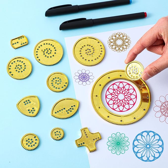 Chivao Spiral Art Kit Circle Stencils Drawing Tool Geometric Ruler,Modern
