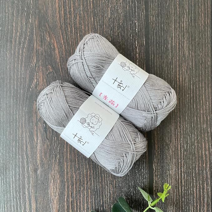 Linen Rayon Lyocell Blend Yarn, Superfine Fingering Weight (1), 150g/5.29oz (3 Strands, 50g/230yds per Strand)- 04 Phantom Gray
