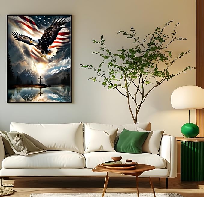 Diamond Art Kits for Adults,US Flag EagleDiamond Painting Kit,11.8X15.8inch | 5D DIY Full Drill Paint by Diamonds Dot Gem Art Painting Kits,for Home Wall Decor Beginners