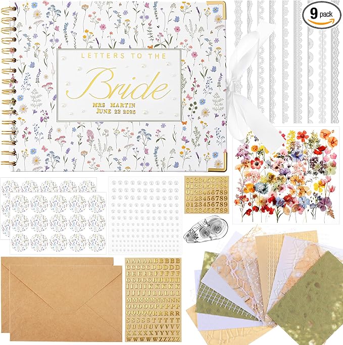 Letters to Bride Scrapbook,10.5 X 8.25 Inch,Wildflower,Colorful