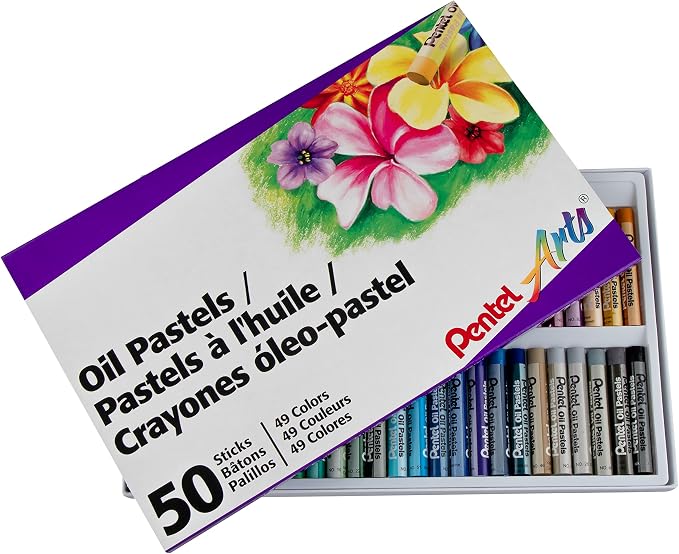 Pentel Oil Pastels - 50 Color Set (PHN-50)