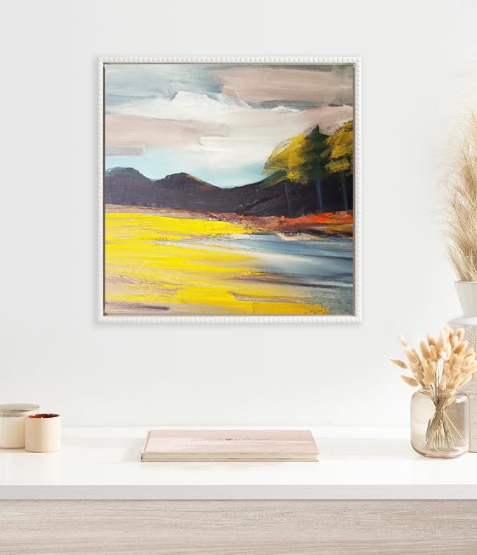 Kate and Laurel Sylvie Beaded Blank Vintage Framed Canvas Wall Art, 23x33 Gold, Modern Empty Canvas for Paint-Your-Own Art, Premium Canvas Already Framed