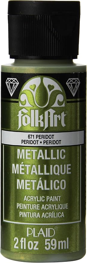 FolkArt Metallic Acrylic Paint in Assorted Colors (2 Ounce), 671 Peridot