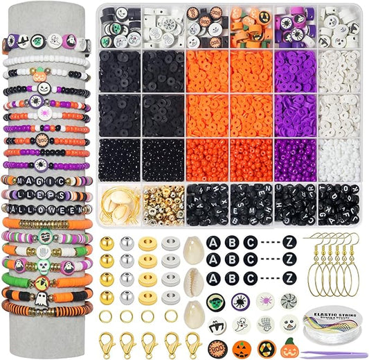 YMSDZHL 3300PCS Halloween Polymer Clay Bead Friendship Bracelet Making Kit