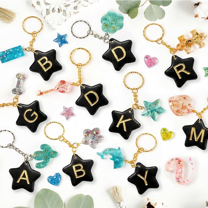 Alphabet Silicone Molds, 30-Cavity Resin Molds for Letter Keychain Making