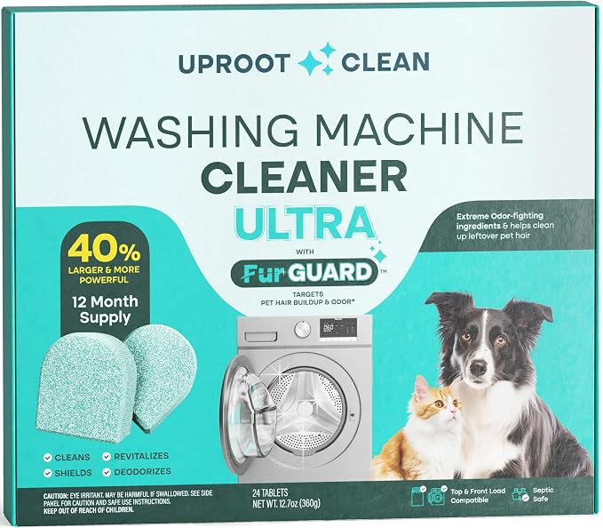 Uproot Clean Washing Machine Cleaning Tablets Ultra 40% Stronger, 24 Pack