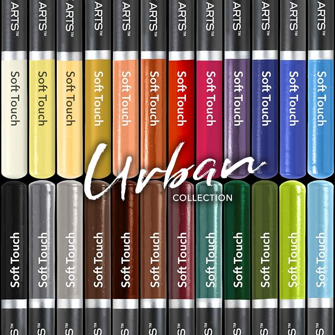 Castle Art Supplies - Urban Sketching 24 Colored Pencil Set in Tin Box, Premium Quality, Smooth Pigmented Cores, Perfect for Cityscape Art