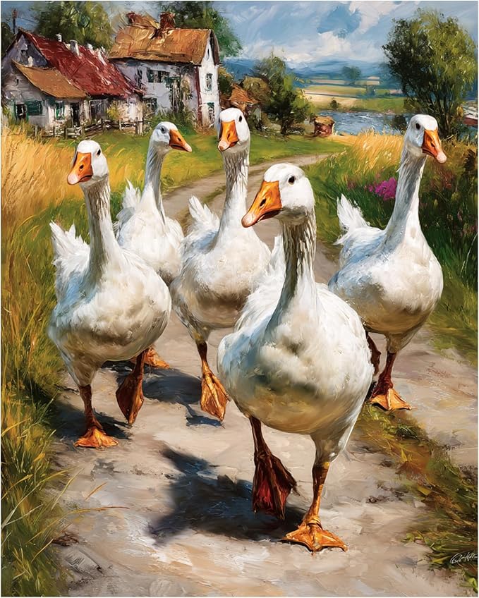 XTCIXAL Paint by Numbers Kit for Adults, Duck, 16X20 Inch | DIY Paint by Number for Adults Beginner, High-Definition Color Canvas, Stress Relief, Home Wall Decor, Gifts, Unframed