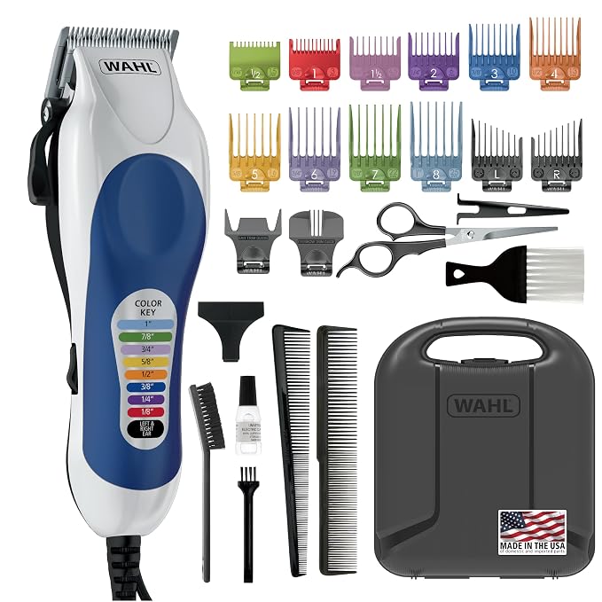 Wahl Clipper USA Color Pro Corded Haircutting Kit with Color Guide Combs