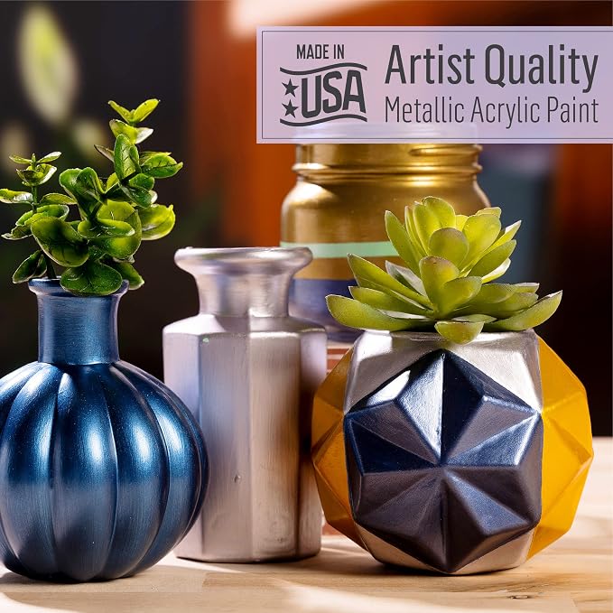 FolkArt Metallic Acrylic Paint in Assorted Colors (2 Ounce), 653 Emerald Green