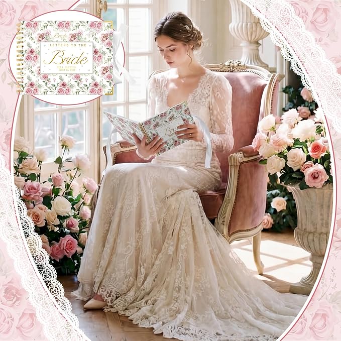 Humyoun Letters to Bride Scrapbook,10.5 X 8.25 Inch,Rose Style,Pink
