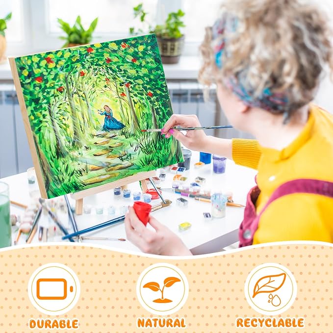 Barydat 24 Pcs Wood Panels for Painting 10'' x 8'' Unfinished Wood Canvas Board Artist Wall 0.79'' Deep Wooden Cradled Panels for DIY Crafts, Easel Display, Painting Pouring Arts Use with Oil, Acrylic