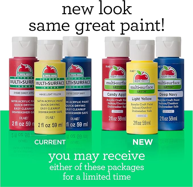 Apple Barrel Multi PROMOABMPO22, 21 Piece DIY Set Featuring 16 Surface Paints, 1 Mod Podge Outdoor Acrylic Sealer and 4 Foam Brushes, Large