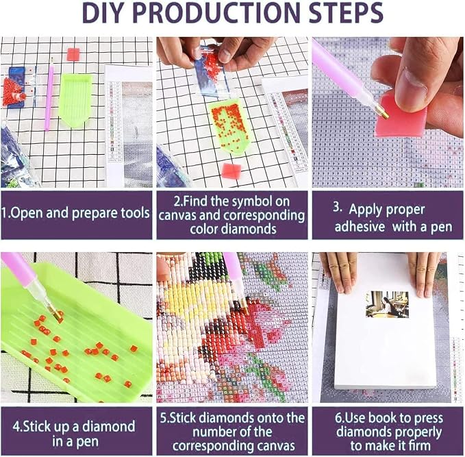 KICHANG Pink Diamond Art Kits for Adults Diamond Painting Kit for Beginner | Cute DIY Modern 5D Round Full Drill Diamond Dots Gem Art Crafts with Tools,Funny Crafts for Home Wall Decor&Gift-12x16in