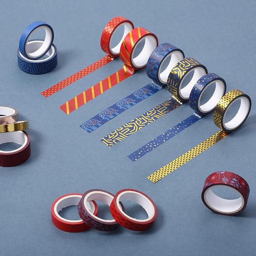 Mr. Pen- Washi Tape Set, 15 Rolls, Assorted Sizes, Metallic Foil | 5 Yards/Roll, Washi Tape for Scrapbook, Arts, Crafts, Journals and Planners, Gilded Grandeur