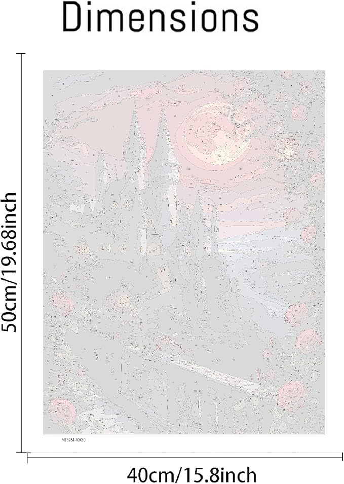 VIGEGU Roses Castle Paint by Numbers Kit for Adults Beginner 16x20 Inch | Easy Adult Paint by Number Kits on Canvas DIY Painting for Beginners Art by Numbers for Home Wall Decor