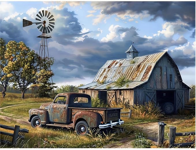 Rural Scenery Paint by Numbers Kit for Adults,Color By Numbers for Adults | Decor Painting by Number On Canvas, Paint Number Artist Funny Without Frame DIY, Home Wall Decor, 12x16in