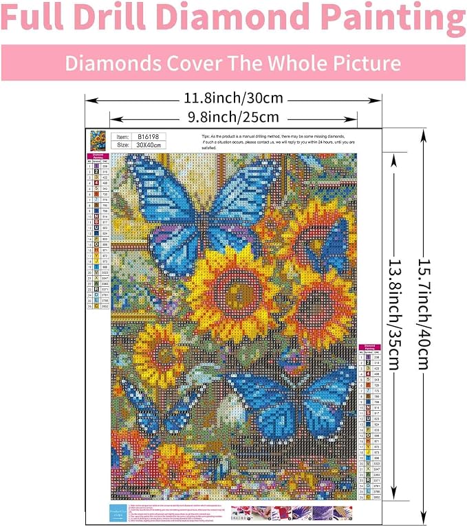 GEEHEIY Diamond Art Kits for Adults, 5D Sunflower Diamond Painting Kit