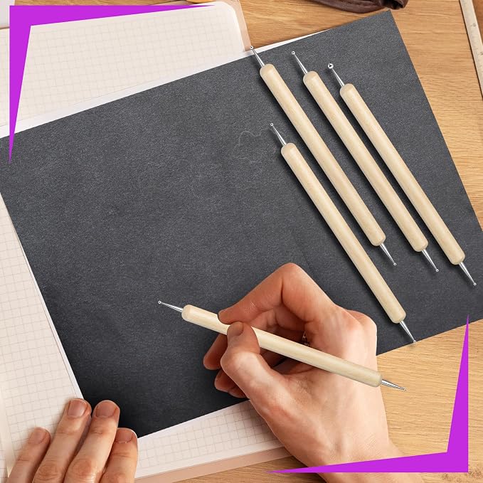 20Pcs Dotting Tools for Painting,Wooden Embossing Tools Tracing Stylus for Transfer Paper Drawing Paper
