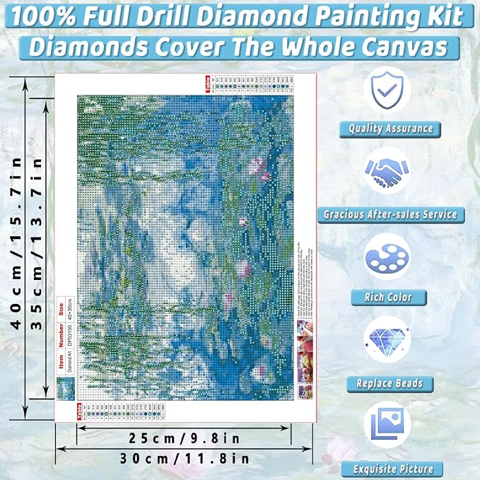Monet Cute Diamond Art Kits for Adults Diamond Painting Kit for Beginner