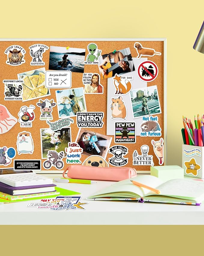 300 Pcs Funny Stickers for Adults, Waterproof Water Bottle Sticker Pack