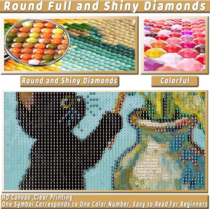 Black Cat Diamond Art Kits for Adults Cute Diamond Painting Kit Beginner